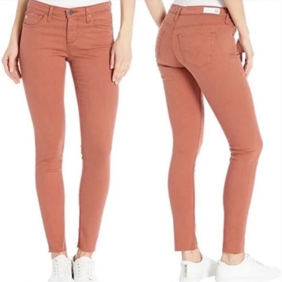 Ag Adriano Goldschmied Denim - Ag Adriano Goldschmied Super Skinny Ankle Orange Coral Wash Jeans